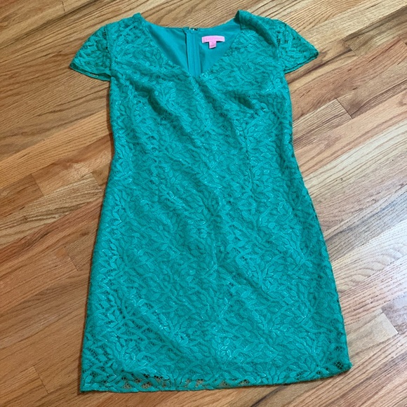 Lilly Pulitzer Erica Seafoam Metallic Lace Dress - Picture 2 of 7
